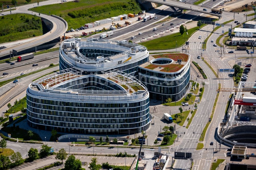 Stuttgart von oben - Bürogebäude des Geschäftshauses Sky Loop in Stuttgart im Bundesland Baden-Württemberg, Deutschland