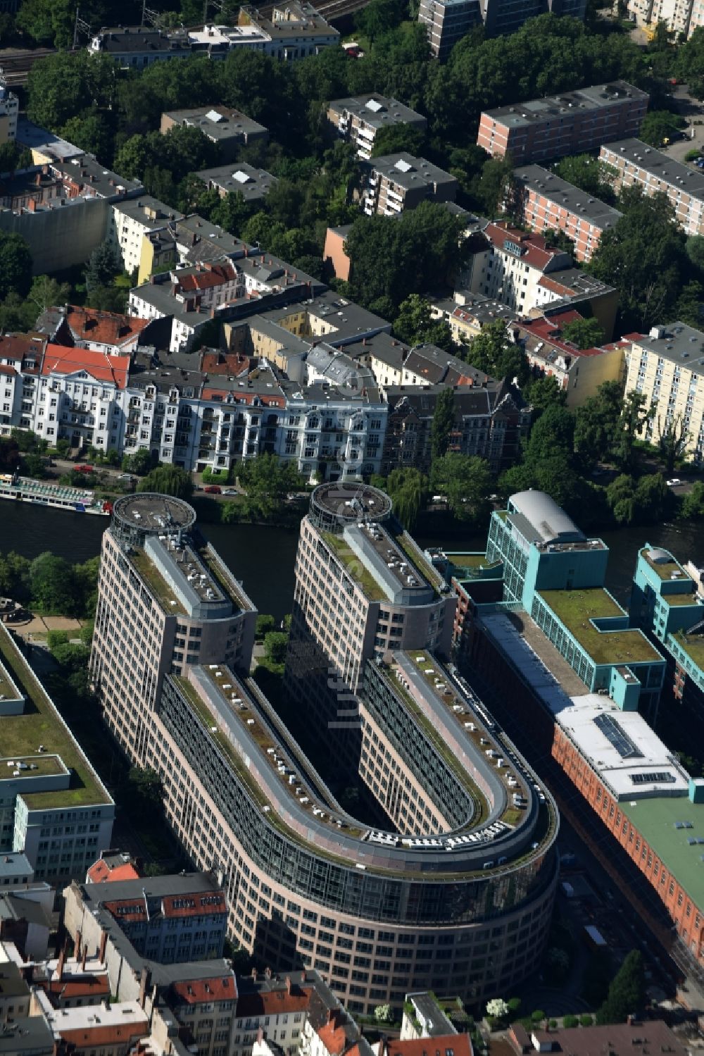 Luftbild Berlin - Bürogebäude des Geschäftshauses Spreebogen in Berlin