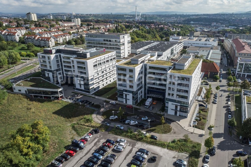 Luftbild Stuttgart - Bürogebäude des Geschäftshauses Telekom und des Polizeipräsidium in Stuttgart im Bundesland Baden-Württemberg