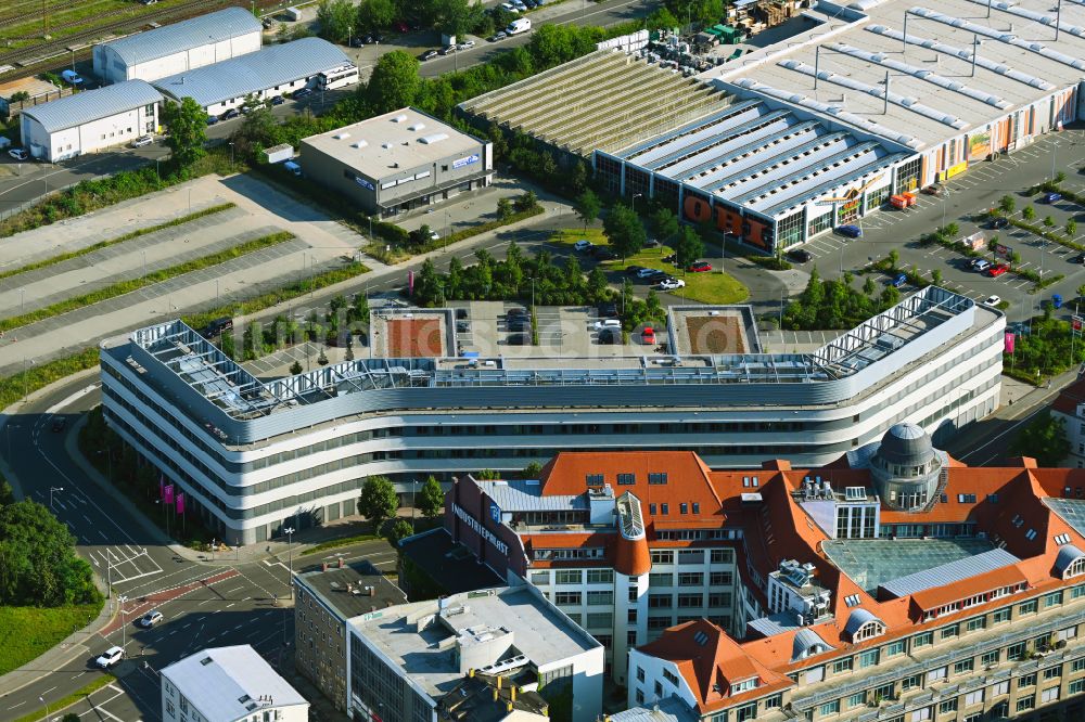 Luftbild Leipzig - Bürogebäude des Geschäftshauses Telekom Service Center in Leipzig im Bundesland Sachsen, Deutschland