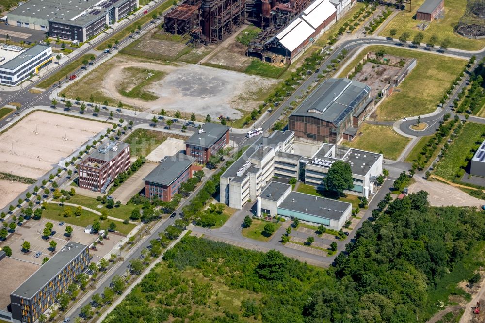 Dortmund von oben - Bürogebäude des Geschäftshauses der temicon GmbH an der Konrad-Adenauer-Allee in Dortmund im Bundesland Nordrhein-Westfalen, Deutschland