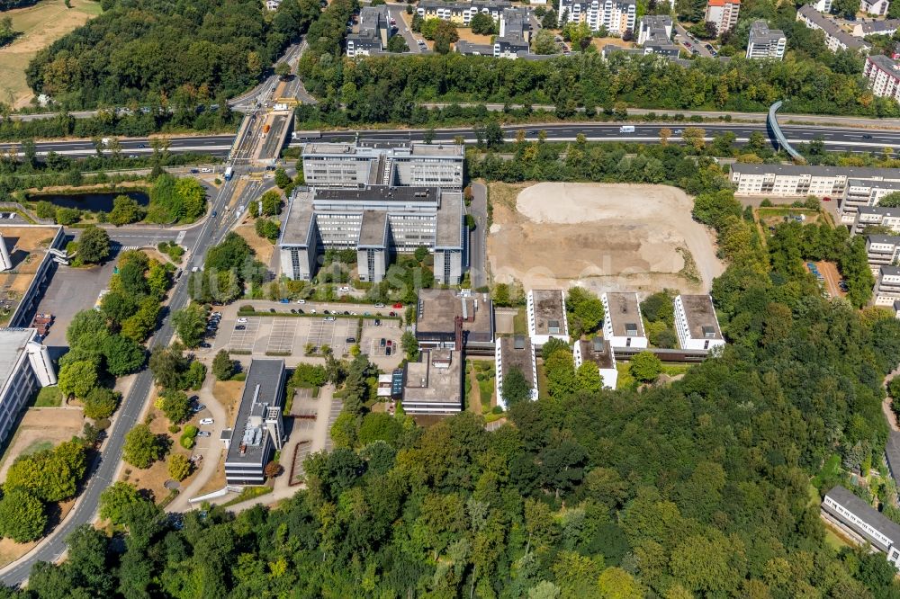 Luftaufnahme Essen - Bürogebäude des Geschäftshauses an der Theodor-Althoff-Straße in Essen im Bundesland Nordrhein-Westfalen, Deutschland