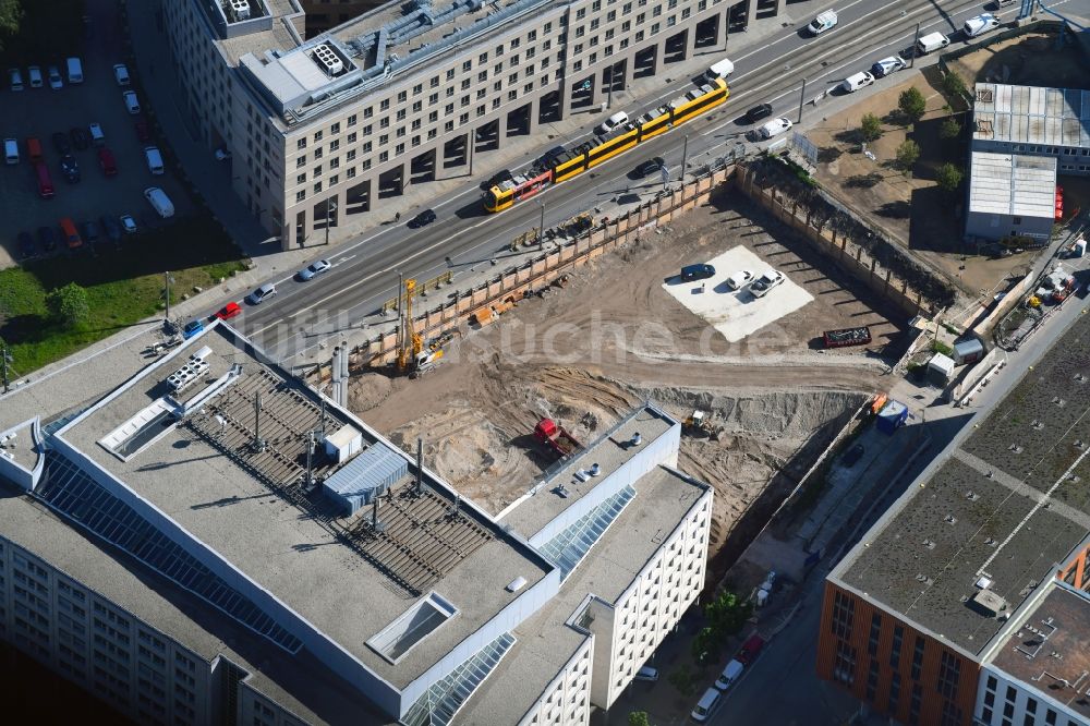 Luftaufnahme Dresden - Bürogebäude des Geschäftshauses VauVau an der Annenstraße in Dresden im Bundesland Sachsen, Deutschland