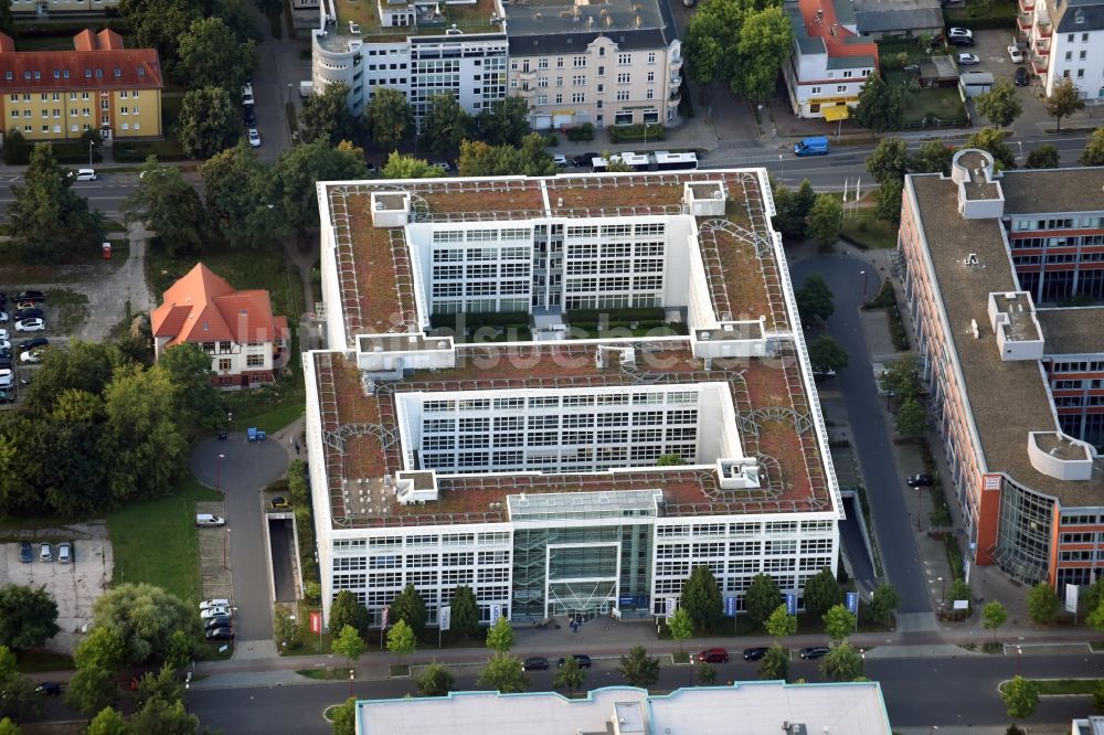 Luftaufnahme Teltow - Bürogebäude im Gewerbepark Techno Terrain Teltow an der Potsdamer Straße in Teltow im Bundesland Brandenburg