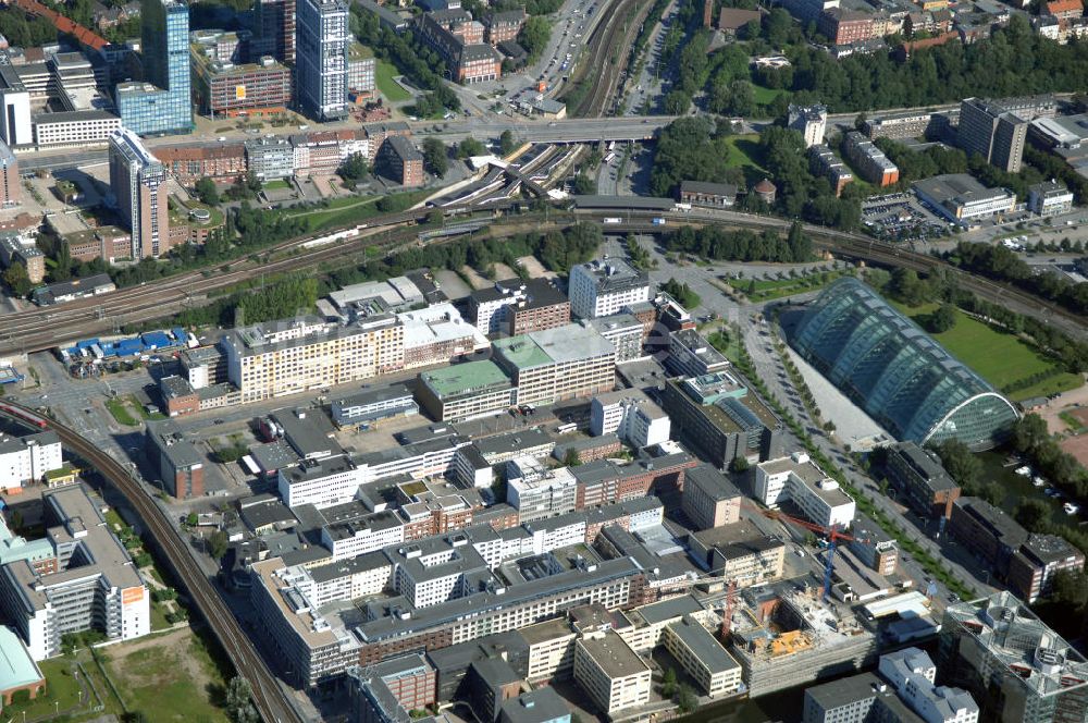 Hamburg von oben - Bürogebäude in Hamburg Hammerbrook