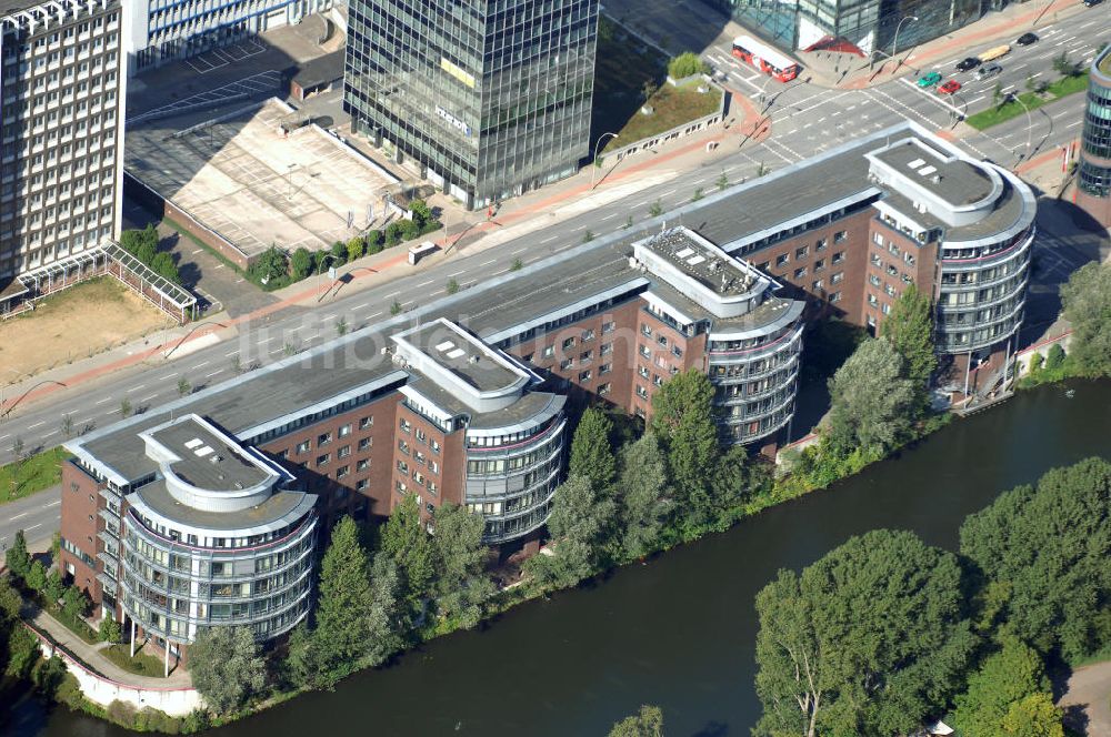 Hamburg von oben - Bürogebäude in Hamburg Hammerbrook