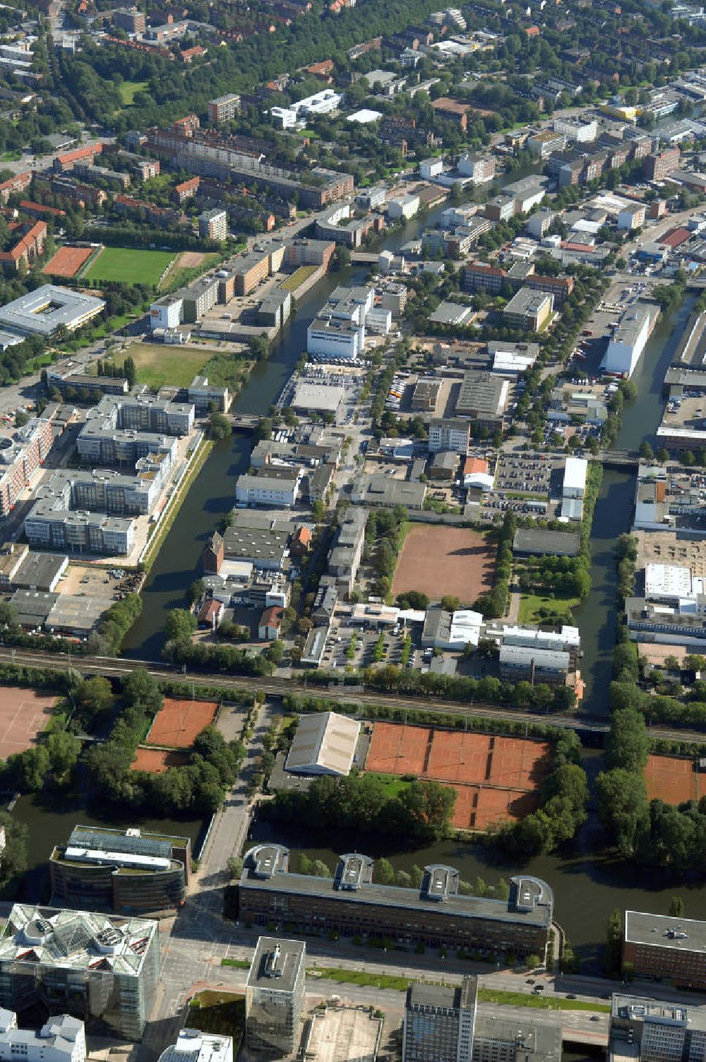 Luftaufnahme Hamburg - Bürogebäude in Hamburg Hammerbrook