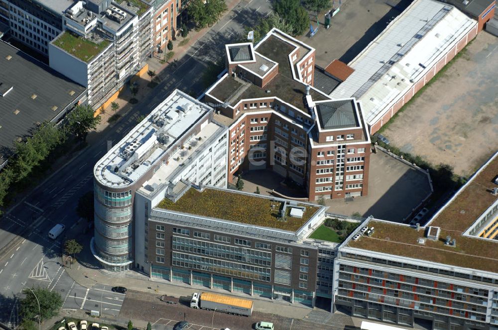 Hamburg von oben - Bürogebäude in Hamburg Hammerbrook