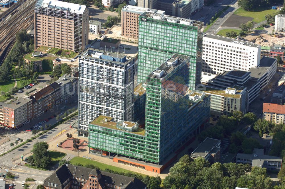 Hamburg von oben - Bürogebäude in Hamburg Sankt Georg