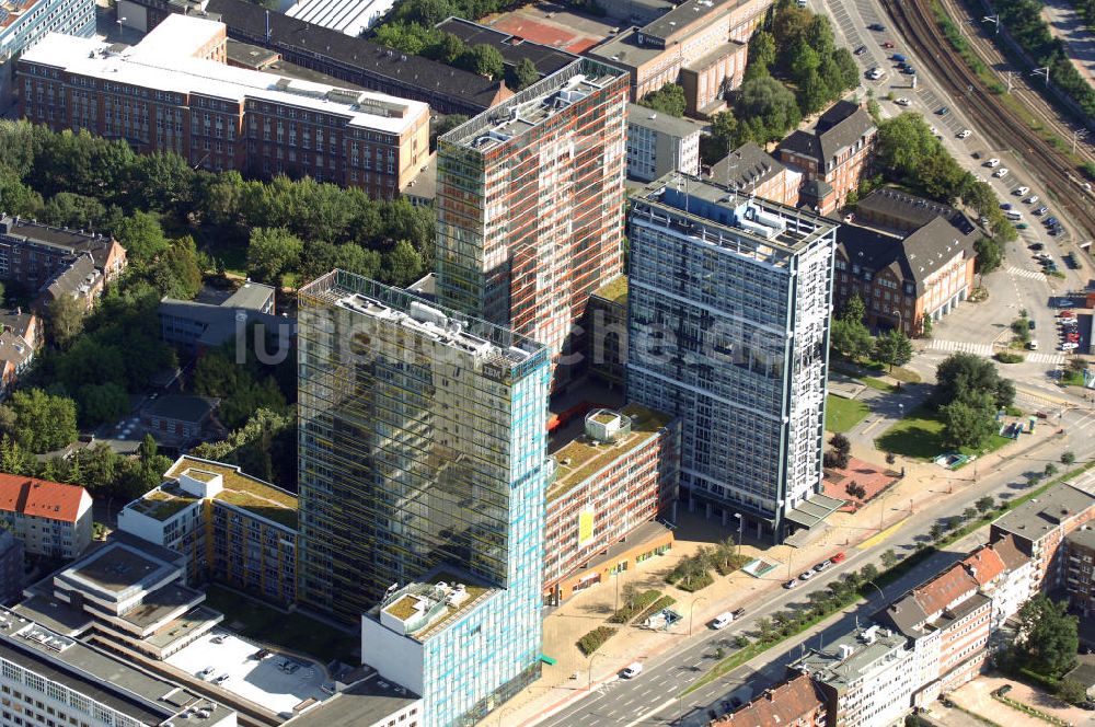 Hamburg von oben - Bürogebäude in Hamburg Sankt Georg