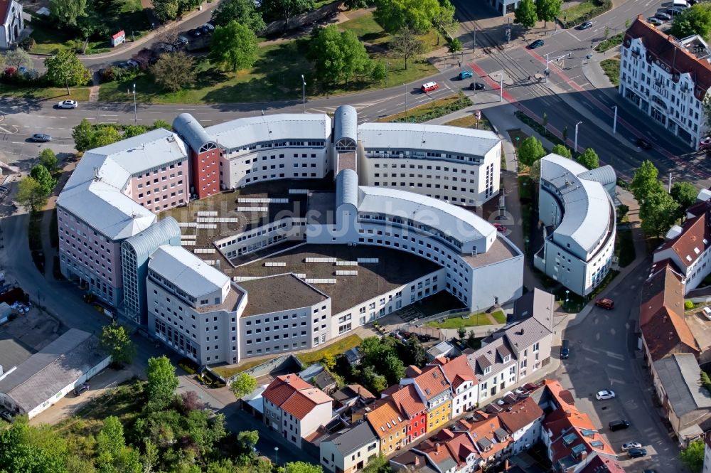 Luftaufnahme Erfurt - Bürogebäude- Komplex des Geschäftshauses zwischen Johannesstraße und Wallstraße in Erfurt im Bundesland Thüringen, Deutschland