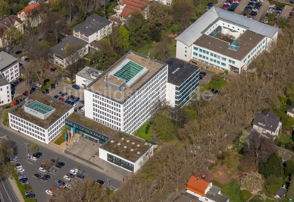 Unna aus der Vogelperspektive: Bürogebäude der Kreisverwaltung Unna in Unna im Bundesland Nordrhein-Westfalen, Deutschland