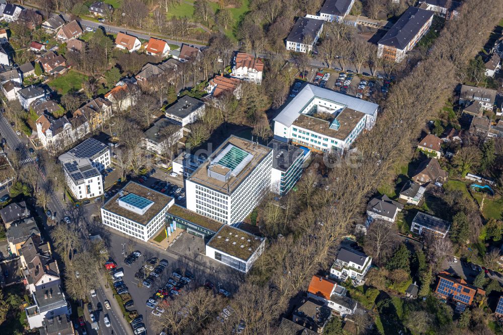 Unna aus der Vogelperspektive: Bürogebäude der Kreisverwaltung Unna in Unna im Bundesland Nordrhein-Westfalen, Deutschland