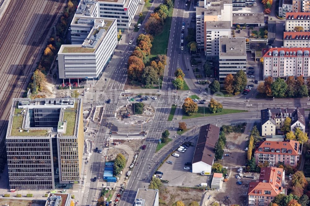 München aus der Vogelperspektive: Bürogebäude Laimer Würfel in München Laim im Bundesland Bayern