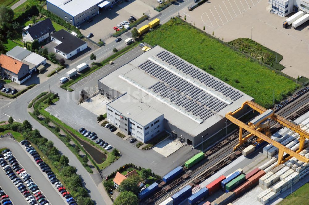 Bönen von oben - Bürogebäude mit Logistikhalle in Bönen in Nordrhein-Westfalen