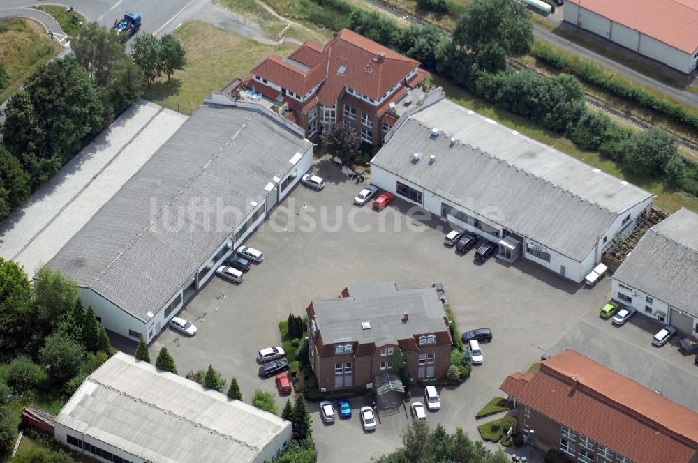 Kamen-Heeren von oben - Bürogebäude und Produktionshallen im Gewerbegebiet Südfeld / Widestrasse in Kamen-Heeren