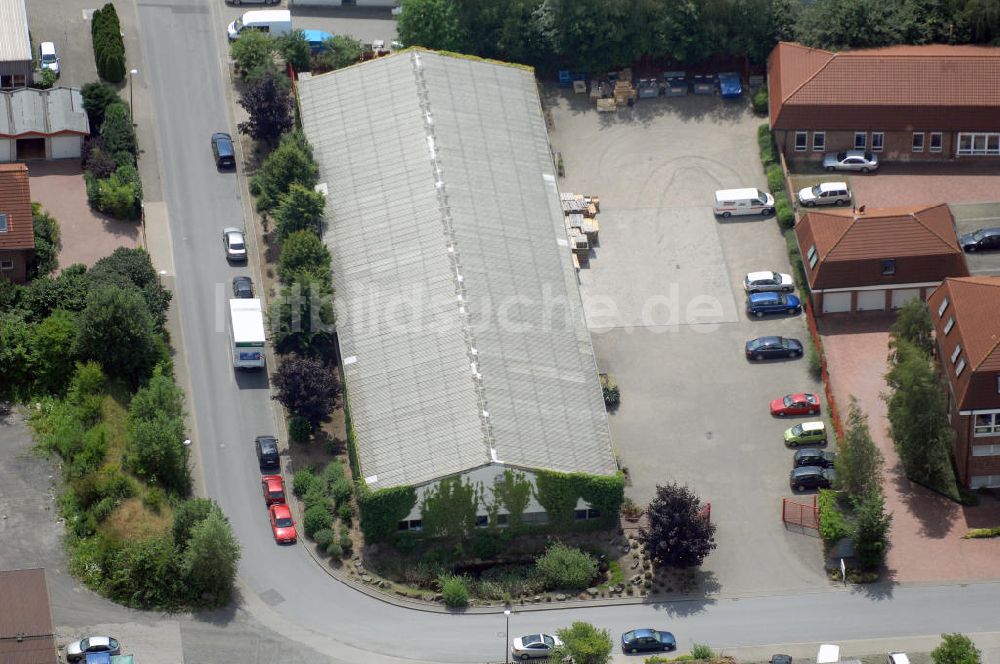 Kamen-Heeren von oben - Bürogebäude und Produktionshallen im Gewerbegebiet Südfeld / Widestrasse in Kamen-Heeren