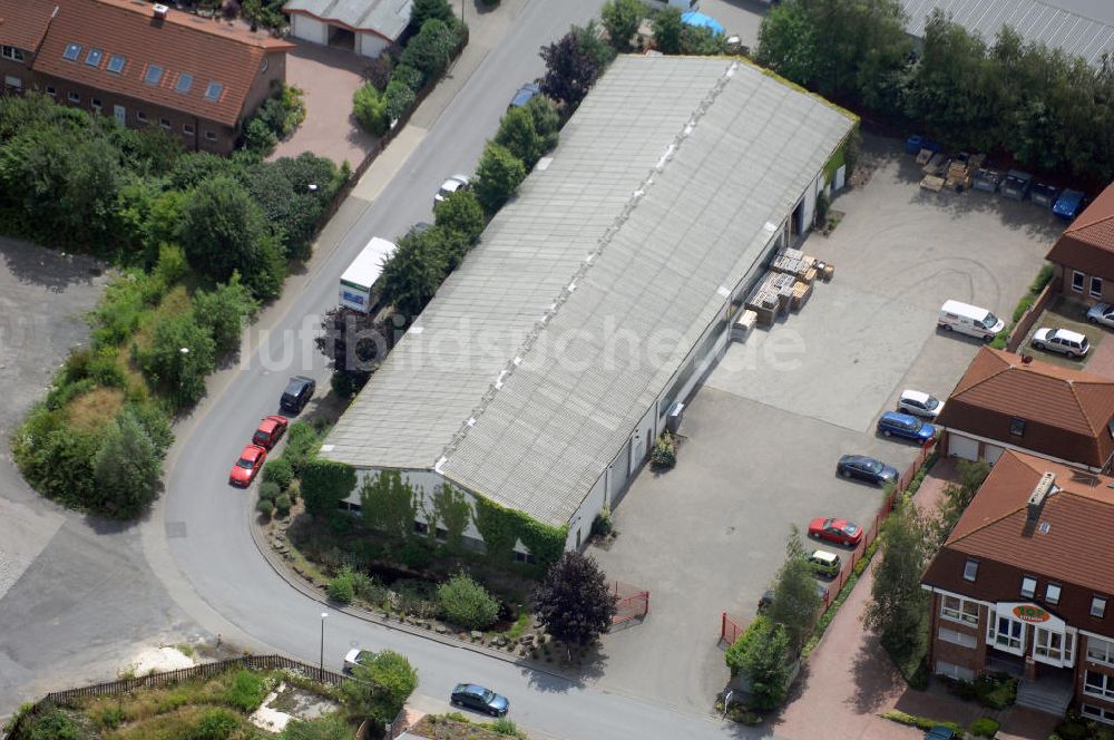 Kamen-Heeren aus der Vogelperspektive: Bürogebäude und Produktionshallen im Gewerbegebiet Südfeld / Widestrasse in Kamen-Heeren