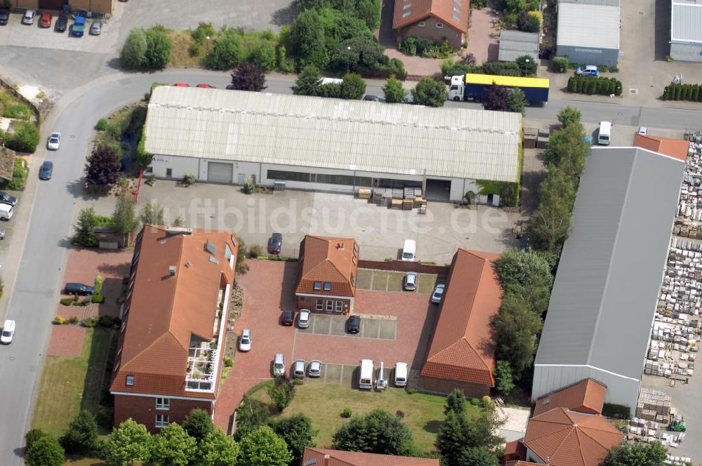 Kamen-Heeren von oben - Bürogebäude und Produktionshallen im Gewerbegebiet Südfeld / Widestrasse in Kamen-Heeren