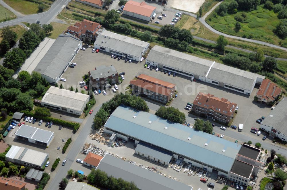 Luftaufnahme Kamen-Heeren - Bürogebäude und Produktionshallen im Gewerbegebiet Südfeld / Widestrasse in Kamen-Heeren