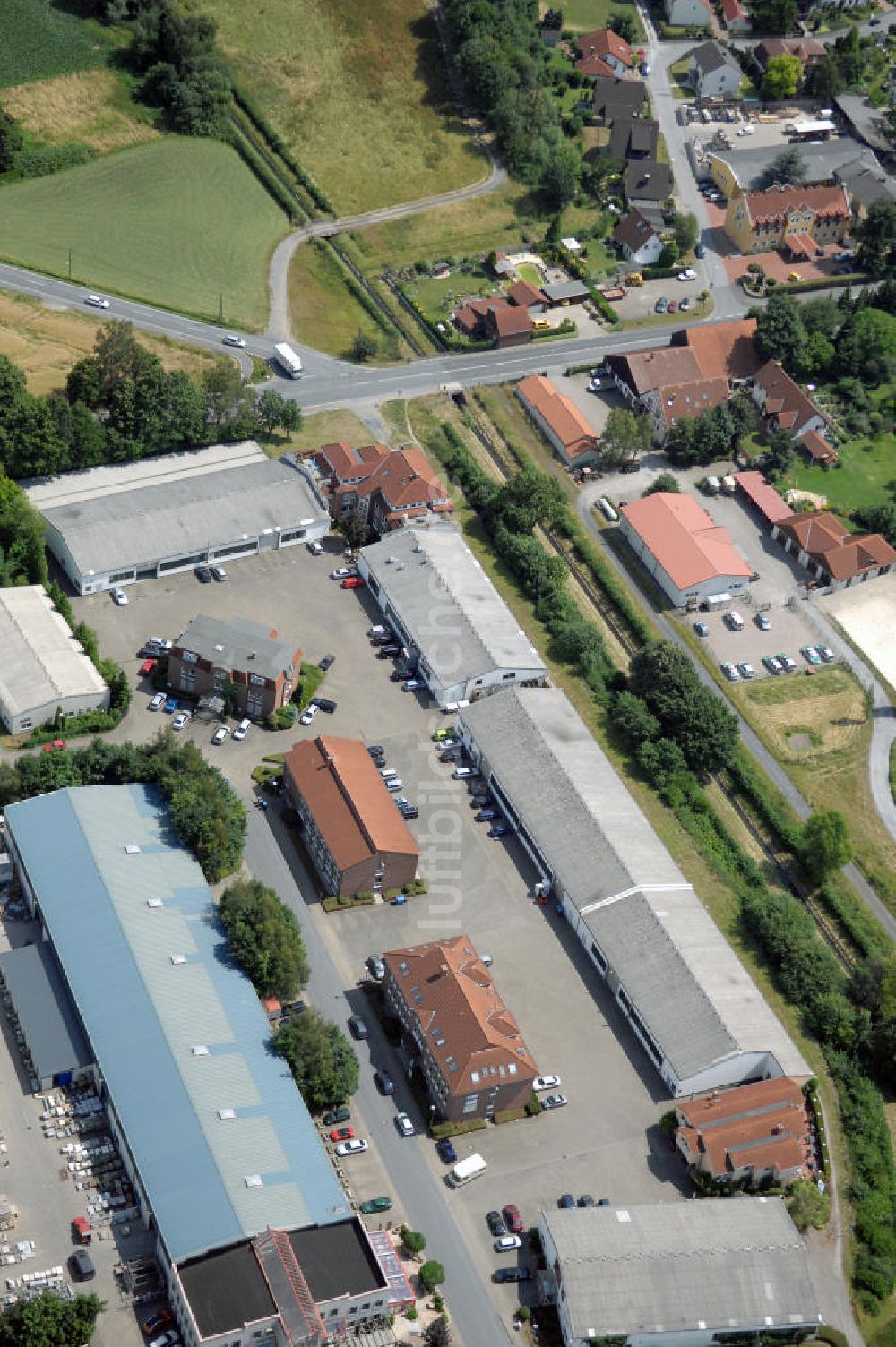 Kamen-Heeren von oben - Bürogebäude und Produktionshallen im Gewerbegebiet Südfeld / Widestrasse in Kamen-Heeren