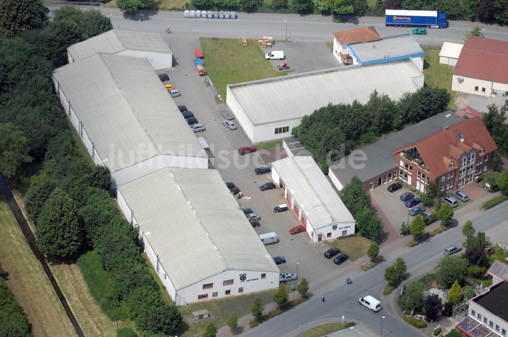 Luftbild Kamen - Herren - Bürogebäude und Produktionshallen im Gewerbegebiet Südfeld / Widestrasse in Kamen-Heeren