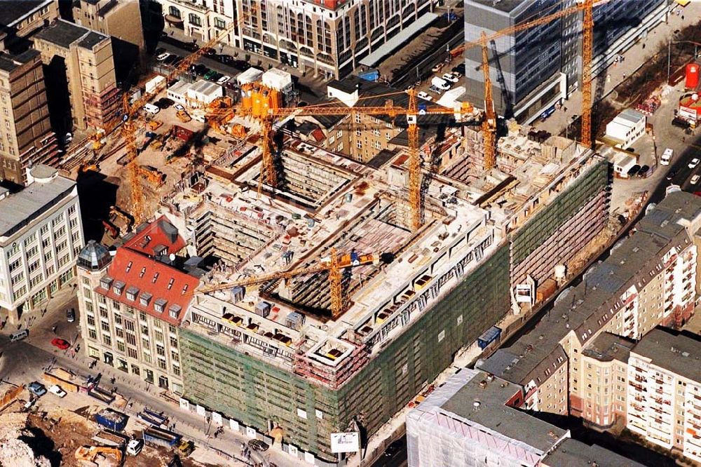 Luftbild Berlin - Bürohausbau Atrium Leipziger Straße / Friedrichstraße