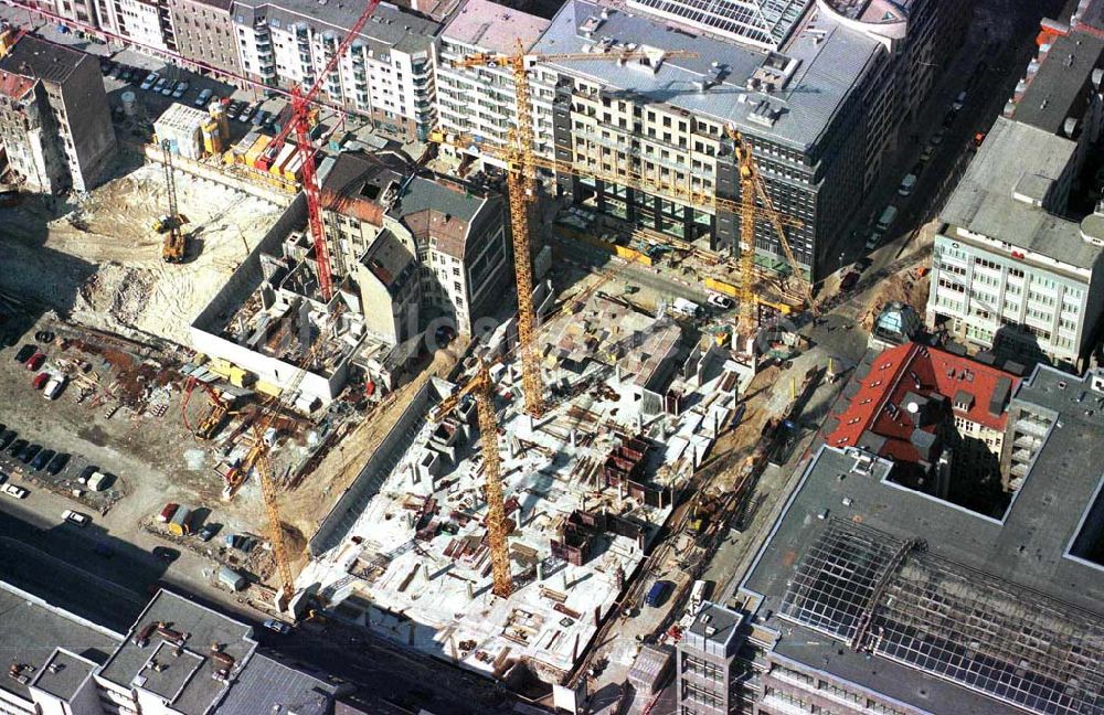 Berlin von oben - Bürohausbau an der Friedrichstraße / Leipziger Straße