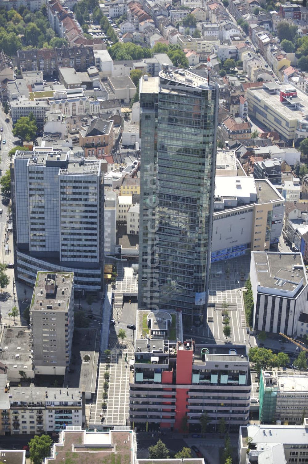 Luftbild Offenbach am Main - Bürohochhaus City Tower an der Berliner Straße in Offenbach am Main