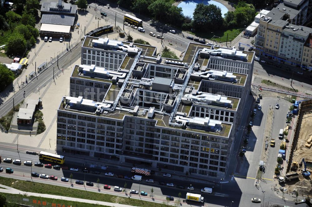 Luftaufnahme Berlin Mitte - Büroneubau Nordbahnhof Carrée am Nordbahnhof in Berlin-Mitte