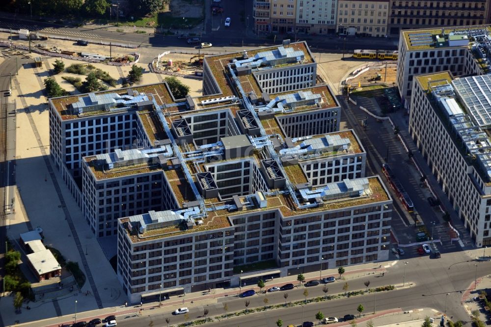 Luftbild Berlin - Büroneubau Nordbahnhof Carrée am Nordbahnhof in Berlin-Mitte