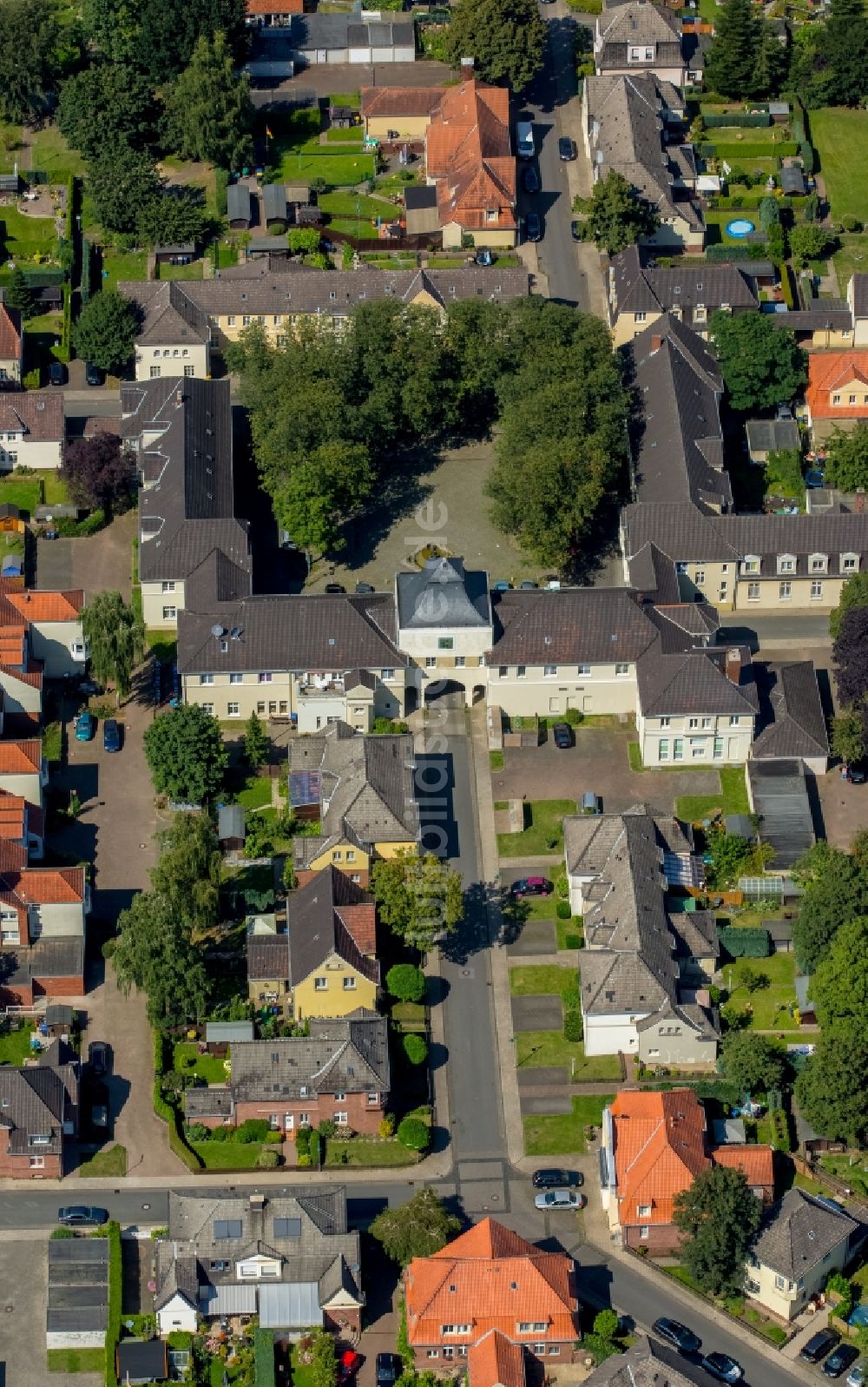 Dorsten von oben - Brunnenplatz in Dorsten im Bundesland Nordrhein-Westfalen