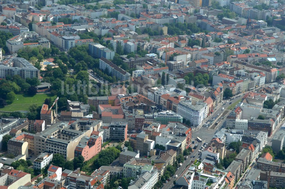 Luftbild Berlin - Brunnenstrasse / Torstrasse in 10119 Berlin - Mitte am Rosenthaler Platz