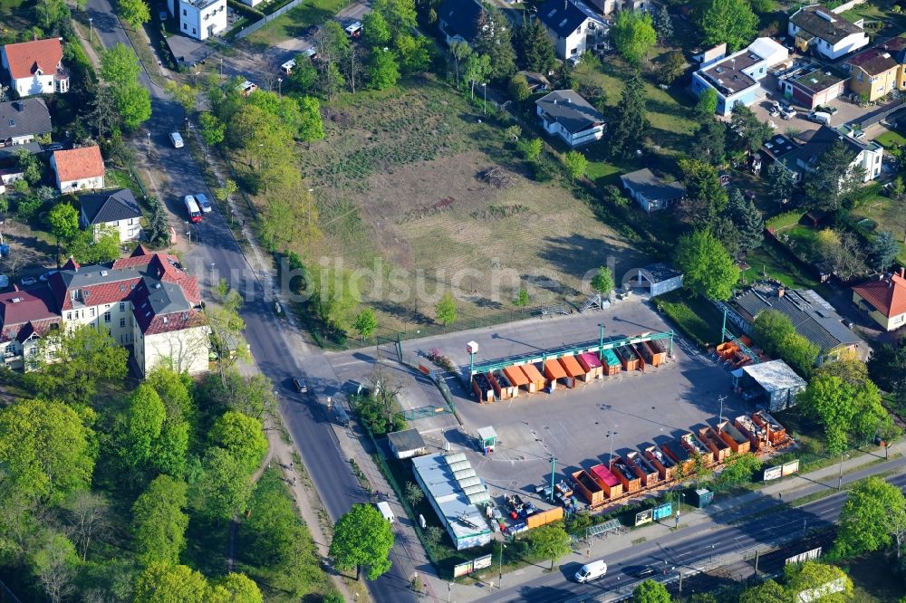 Berlin aus der Vogelperspektive: BSR Recyclinghof Rahnsdorfer Straße in Berlin-Mahlsdorf