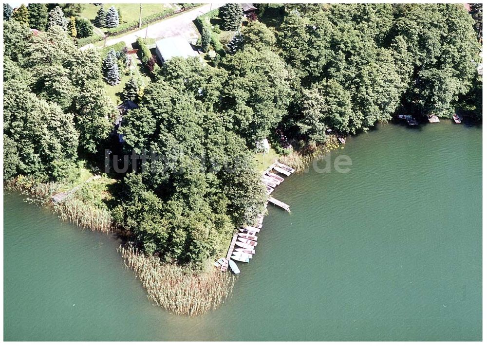 Strausberg / BRB von oben - Bötzsee bei Strausberg (Anglerzentrum).