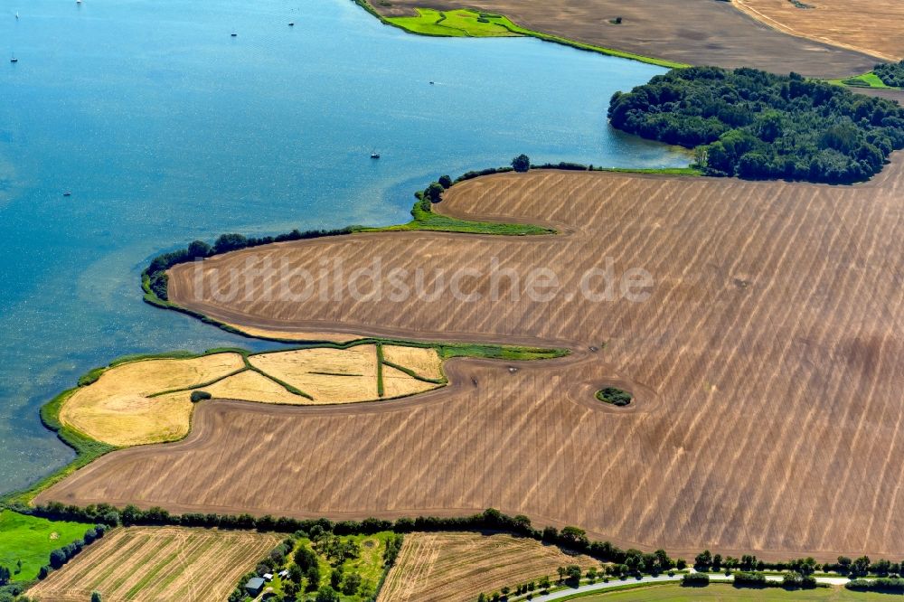 Rabel aus der Vogelperspektive: Bucht Schlei entlang der Meeres- Küste der Ostsee in Rabel im Bundesland Schleswig-Holstein, Deutschland