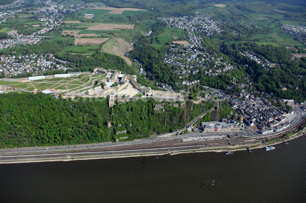 Koblenz von oben - Bundesgartenschau Buga Koblenz 2011