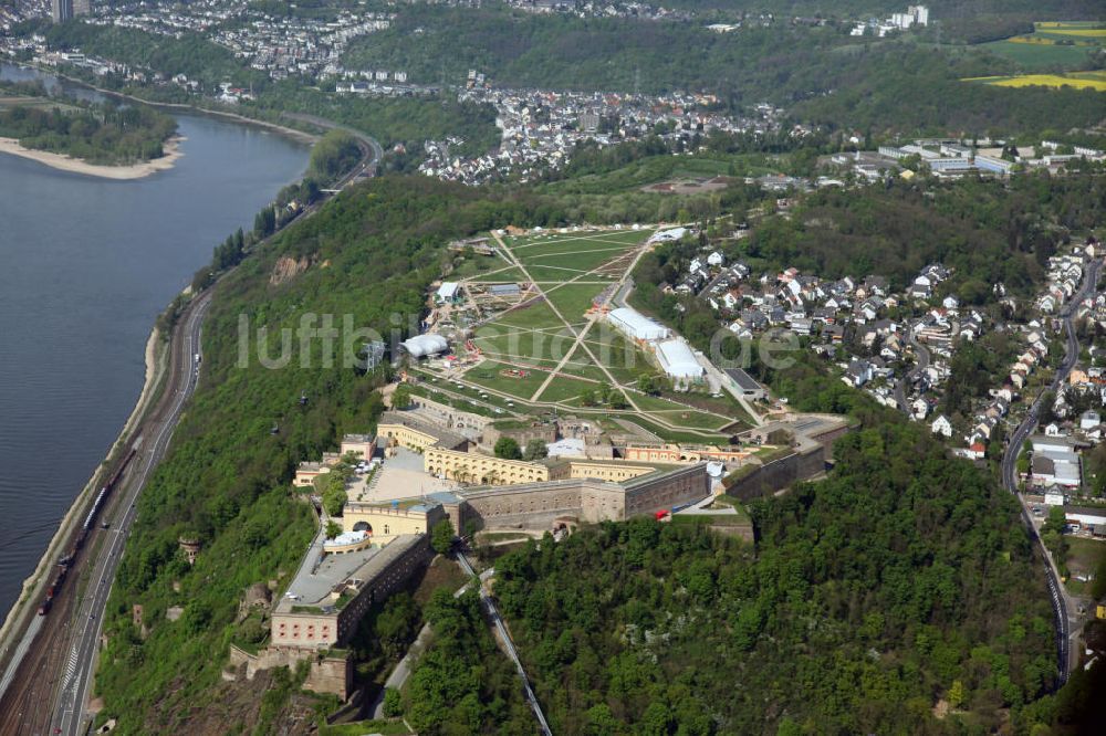 Koblenz von oben - Bundesgartenschau Buga Koblenz 2011