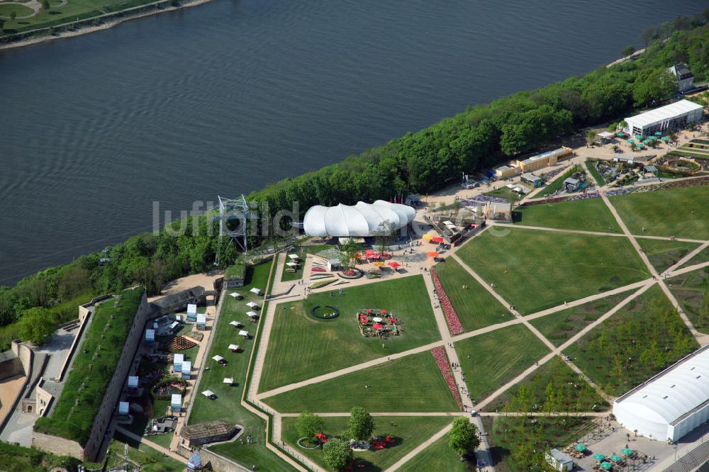 Koblenz aus der Vogelperspektive: Bundesgartenschau Buga Koblenz 2011