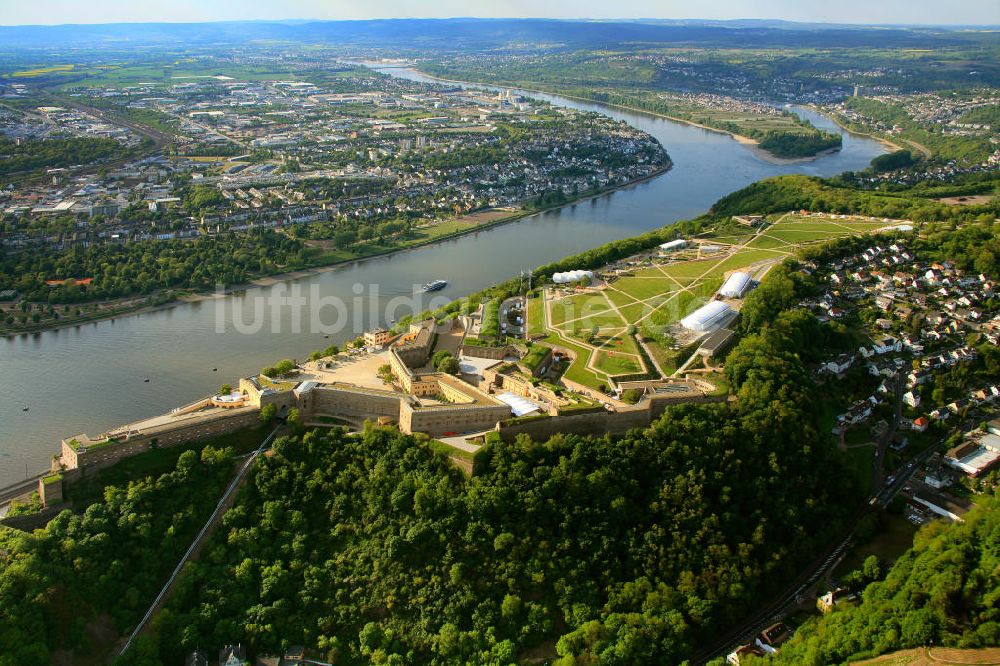 Koblenz aus der Vogelperspektive: Bundesgartenschau Buga Koblenz 2011