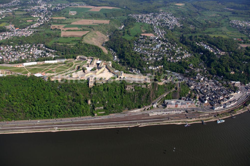 Koblenz Ehrenbreitstein aus der Vogelperspektive: Bundesgartenschau Buga Koblenz 2011