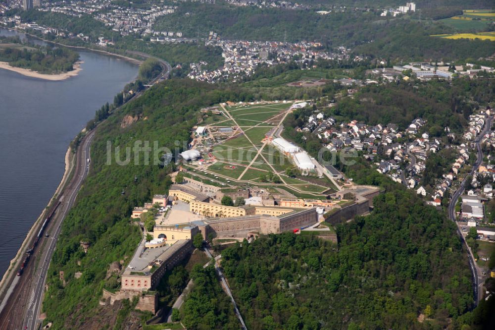 Koblenz Ehrenbreitstein von oben - Bundesgartenschau Buga Koblenz 2011