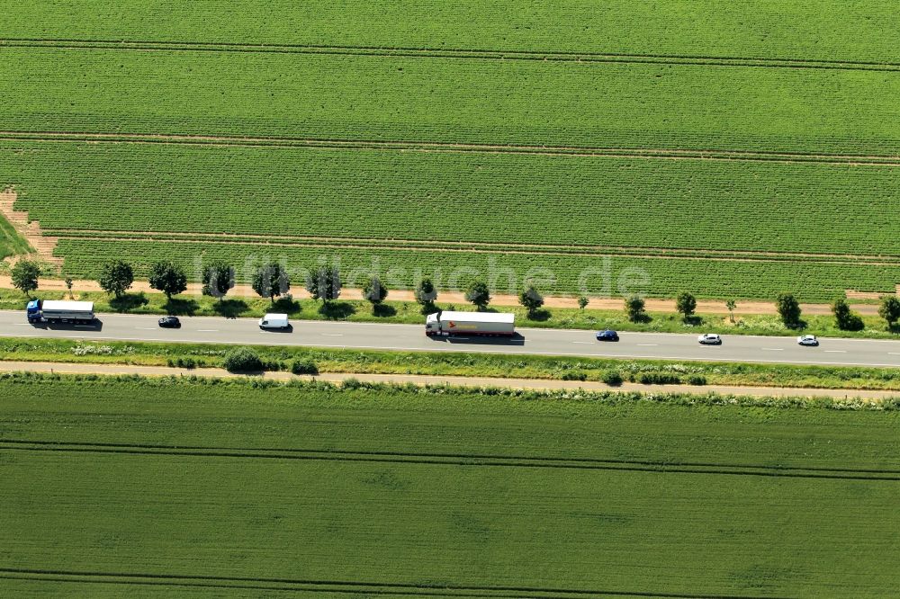 Gebesee aus der Vogelperspektive: Bundesstraße B4 B176 bei Gebesee im Bundesland Thüringen