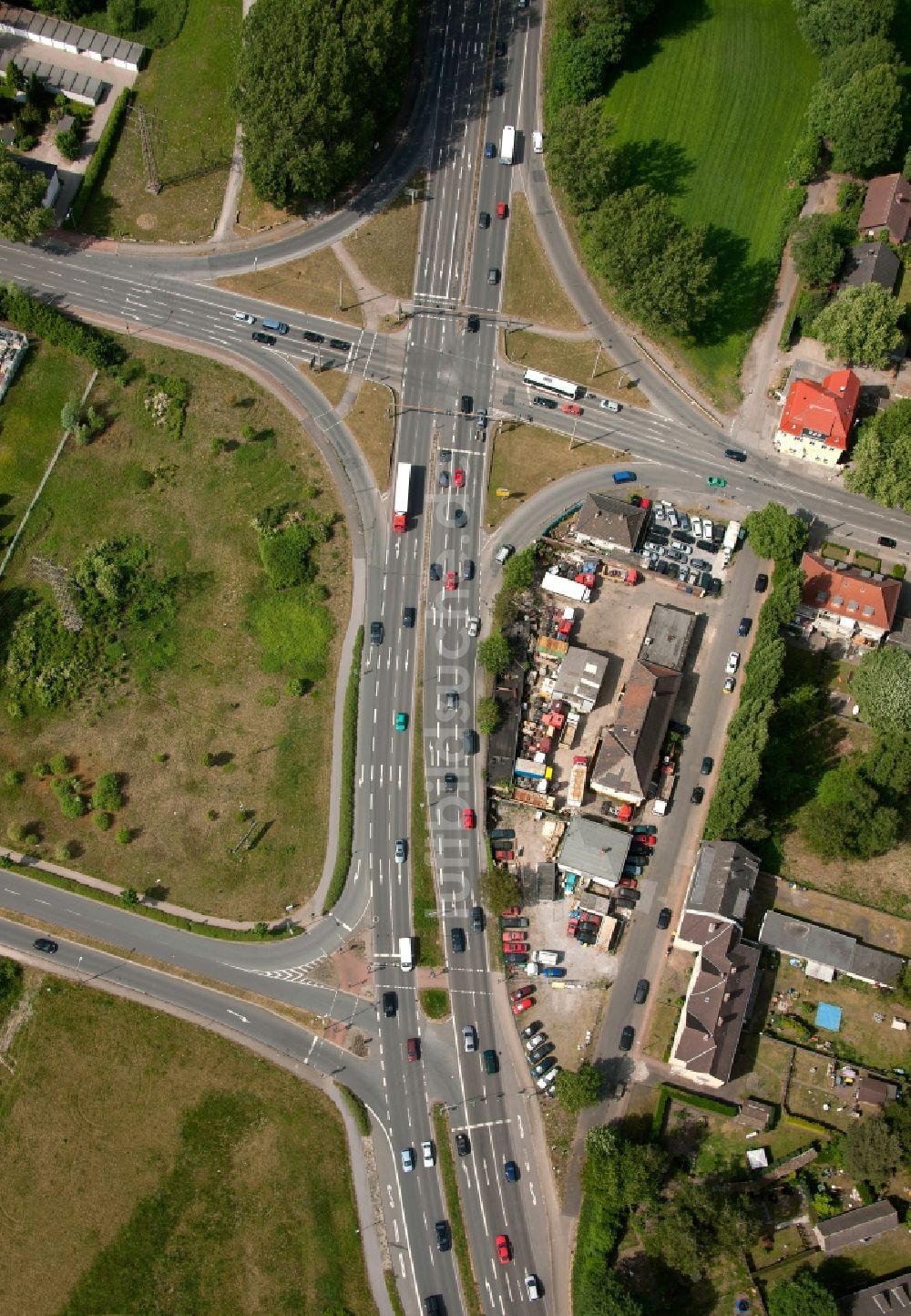 Luftbild Bottrop - Bundesstraße B 224 in Bottrop im Bundesland Nordrhein-Westfalen