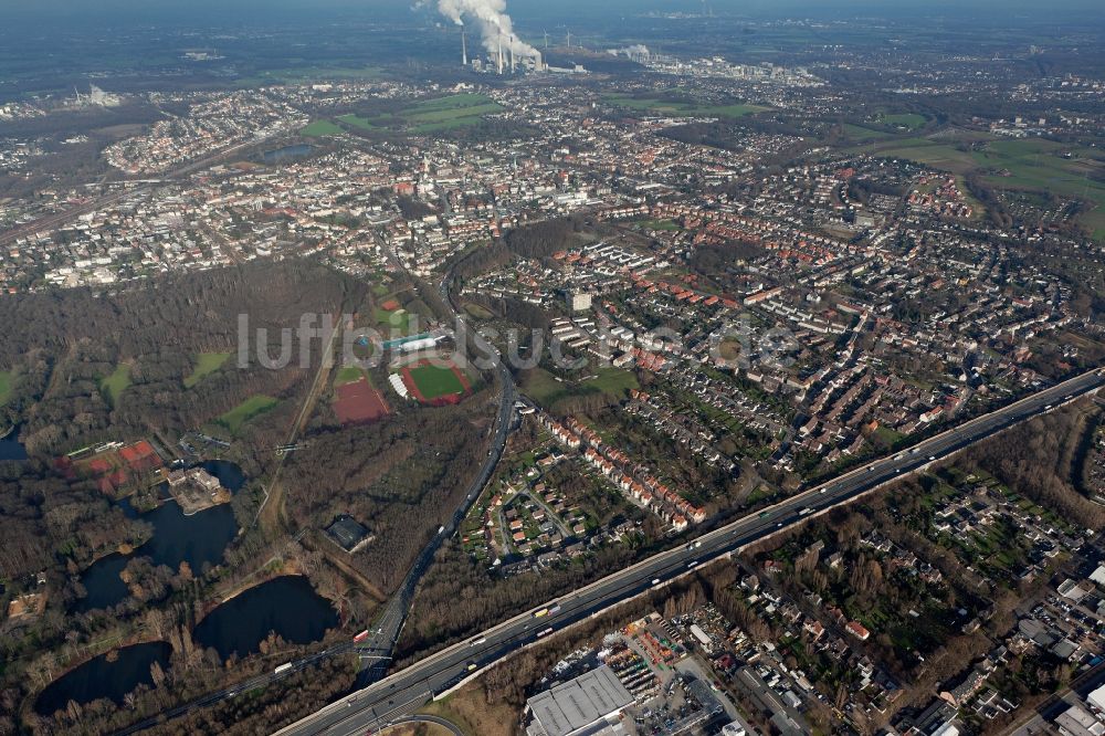 Luftbild Gladbeck - Bundesstraße B 224 in Gladbeck im Bundesland Nordrhein-Westfalen