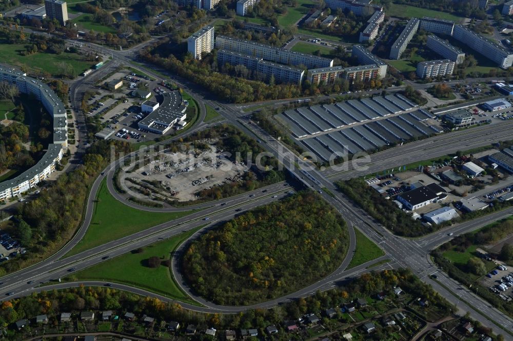 Luftbild Halle (Saale) - Bundesstraße 80 in Halle (Saale) im Bundesland Sachsen-Anhalt