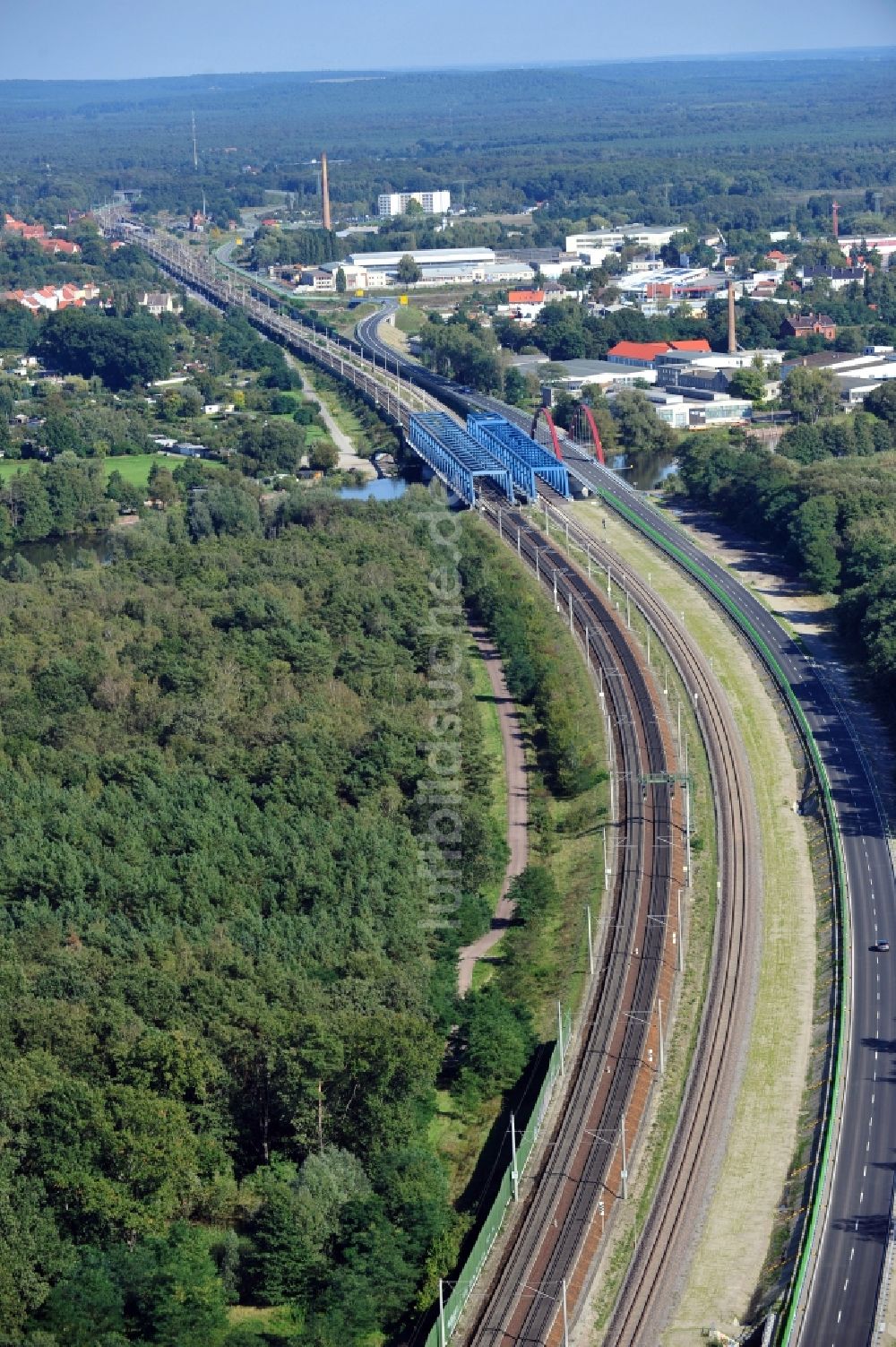 Luftbild Rathenow - Bundesstraße 188 in Rathenow im Bundesland Brandenburg