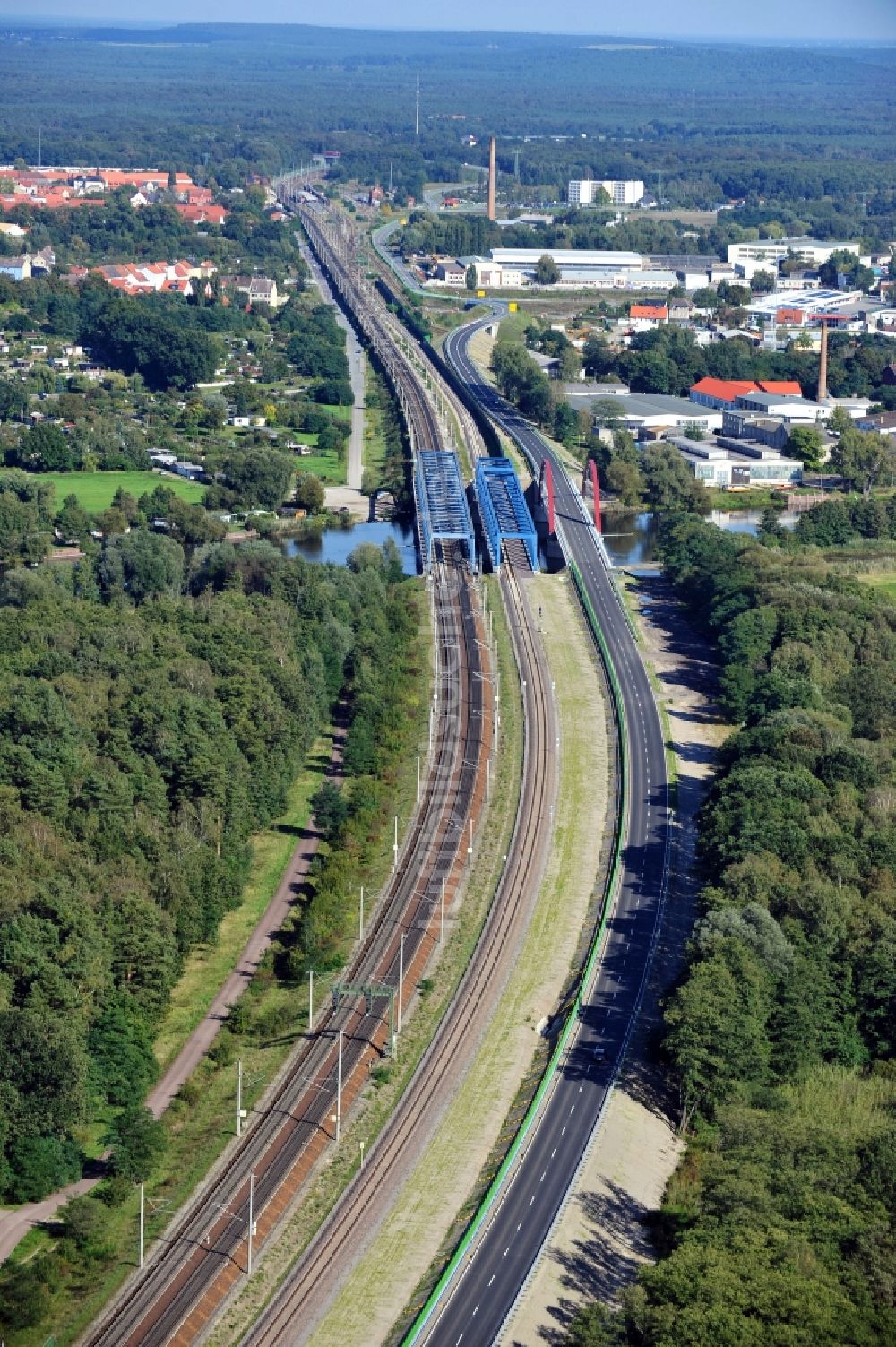 Luftaufnahme Rathenow - Bundesstraße 188 in Rathenow im Bundesland Brandenburg