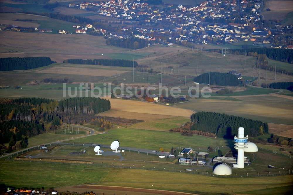 Hof von oben - Bundeswehr Fernmelde- und Radarstation in Hof-Hohensaß in Bayern