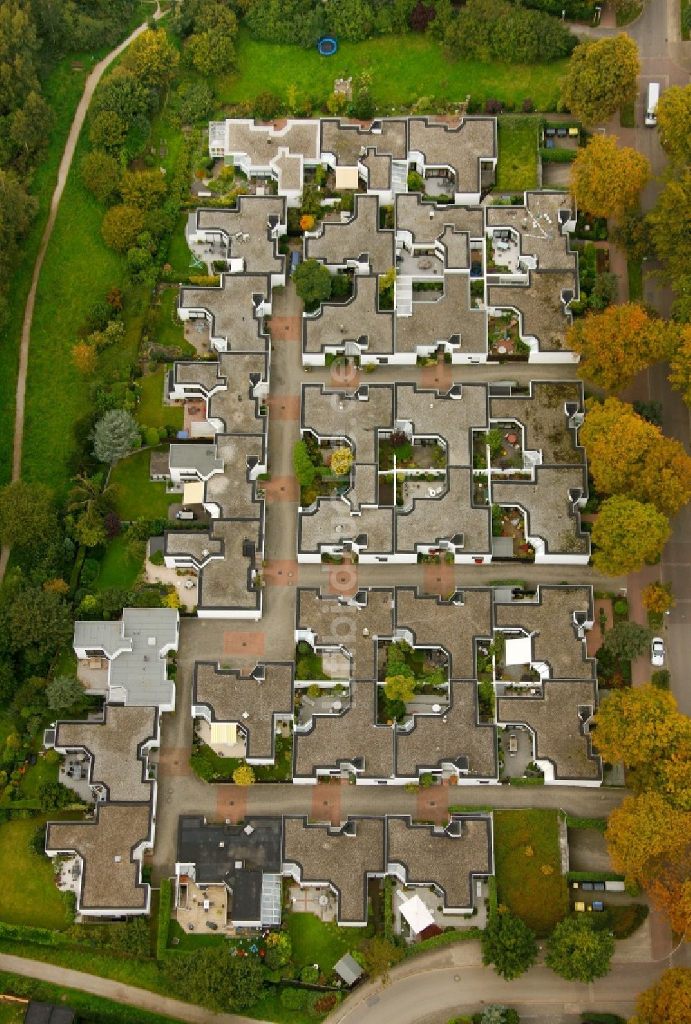 Luftaufnahme Essen - Bungalows in Essen im Bundesland Nordrhein-Westfalen